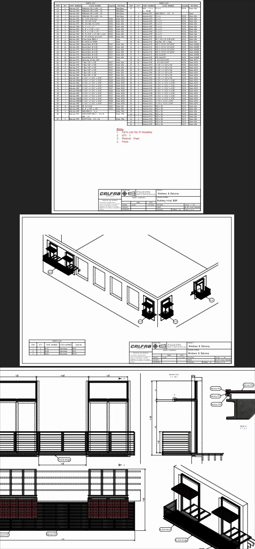 Steel Balcony Design and 3D Modeling – CALFAB