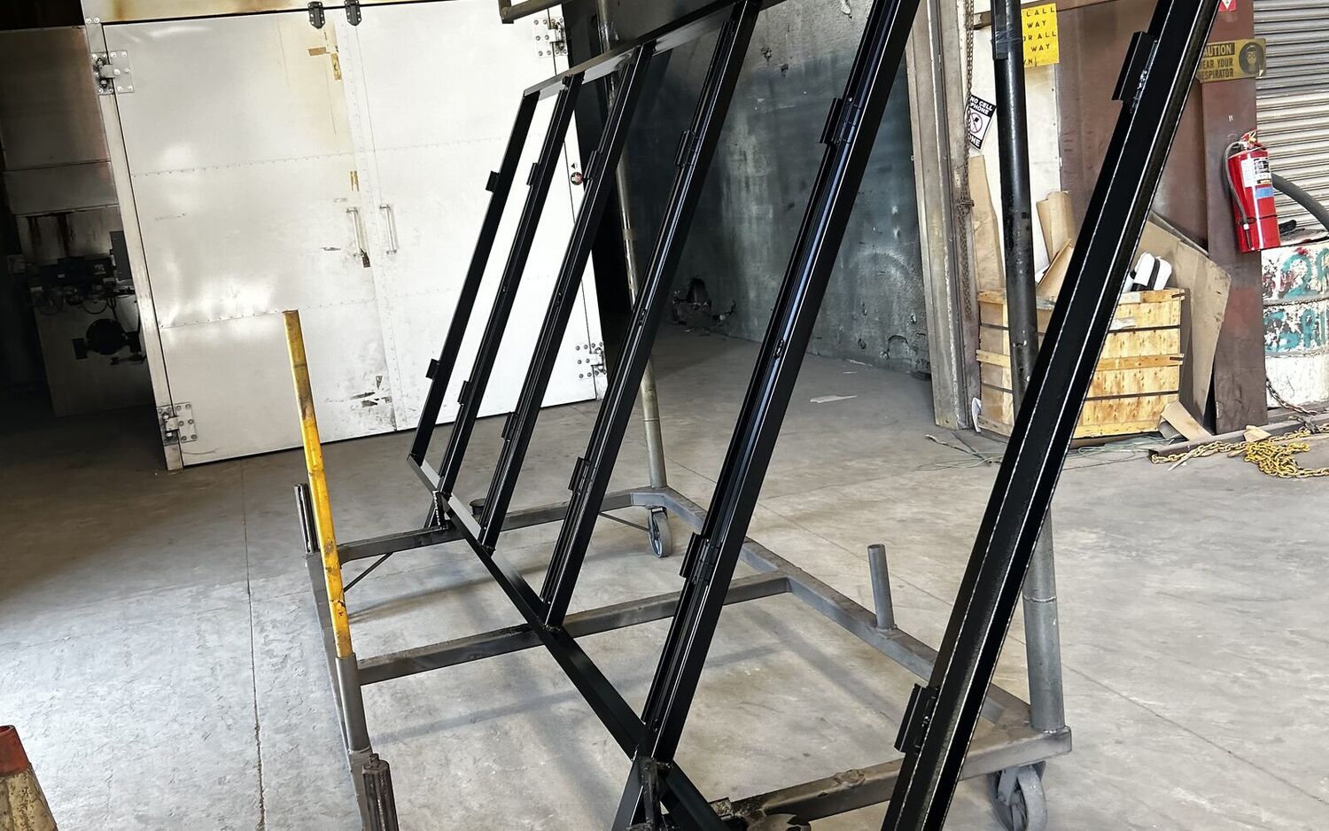 Fabricated solar canopy frame in the shop 1 of 2