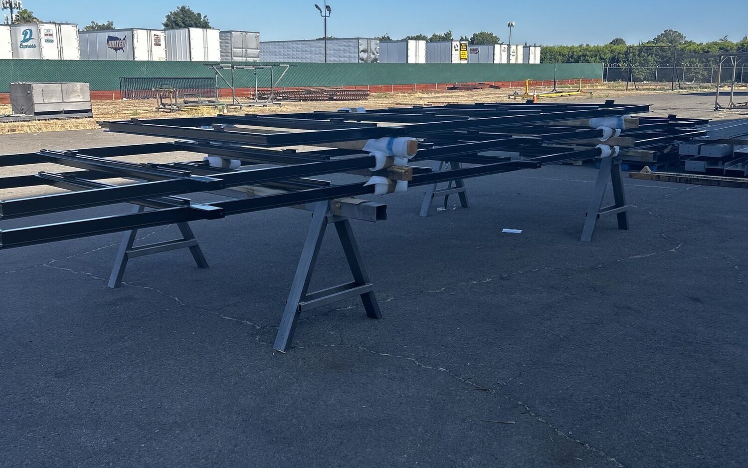 Solar canopy structures staged in the yard 2 of 2