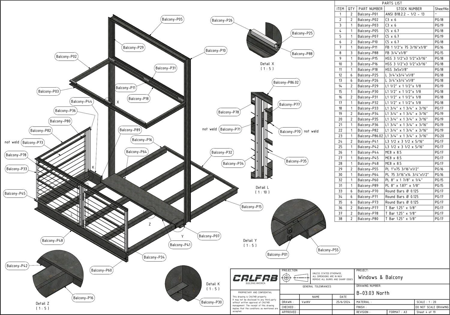 Balcony shop drawing 1 of 5