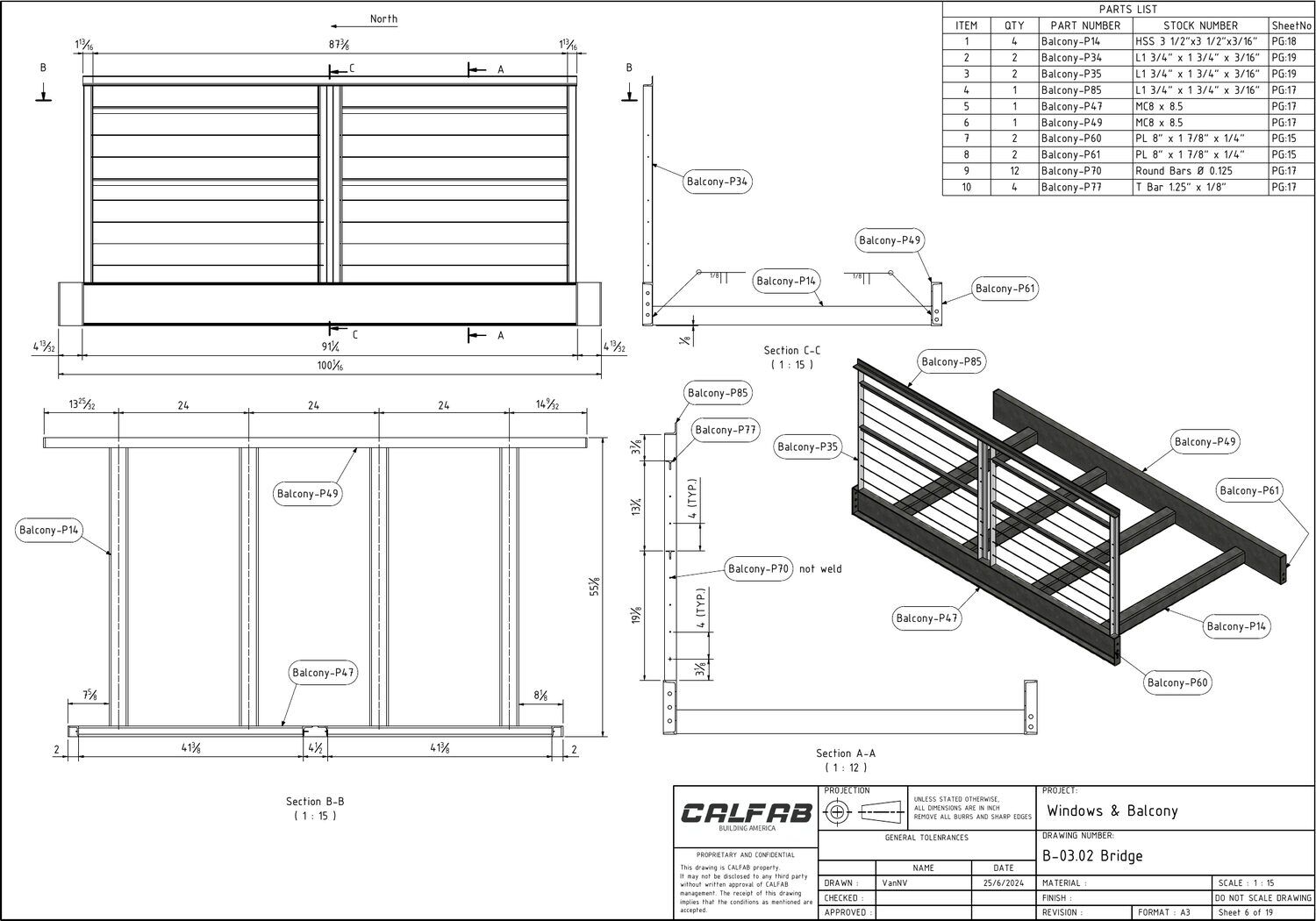 Balcony shop drawing 3 of 5