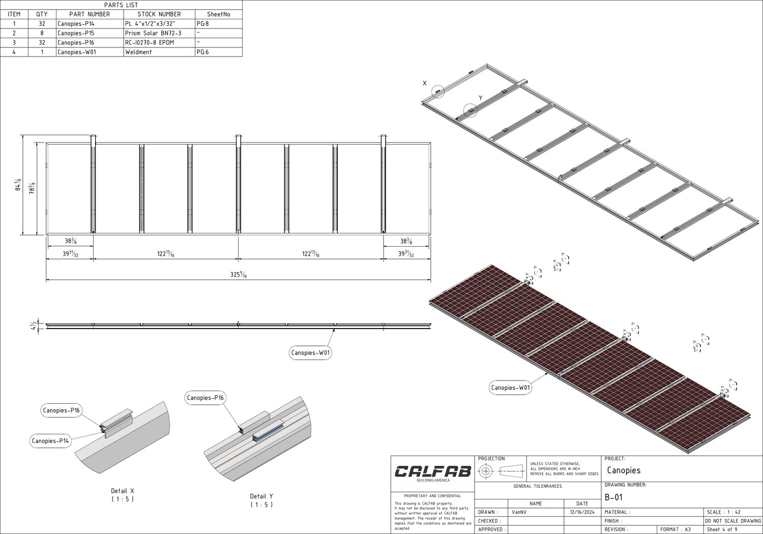Canopy shop drawing 1 of 5
