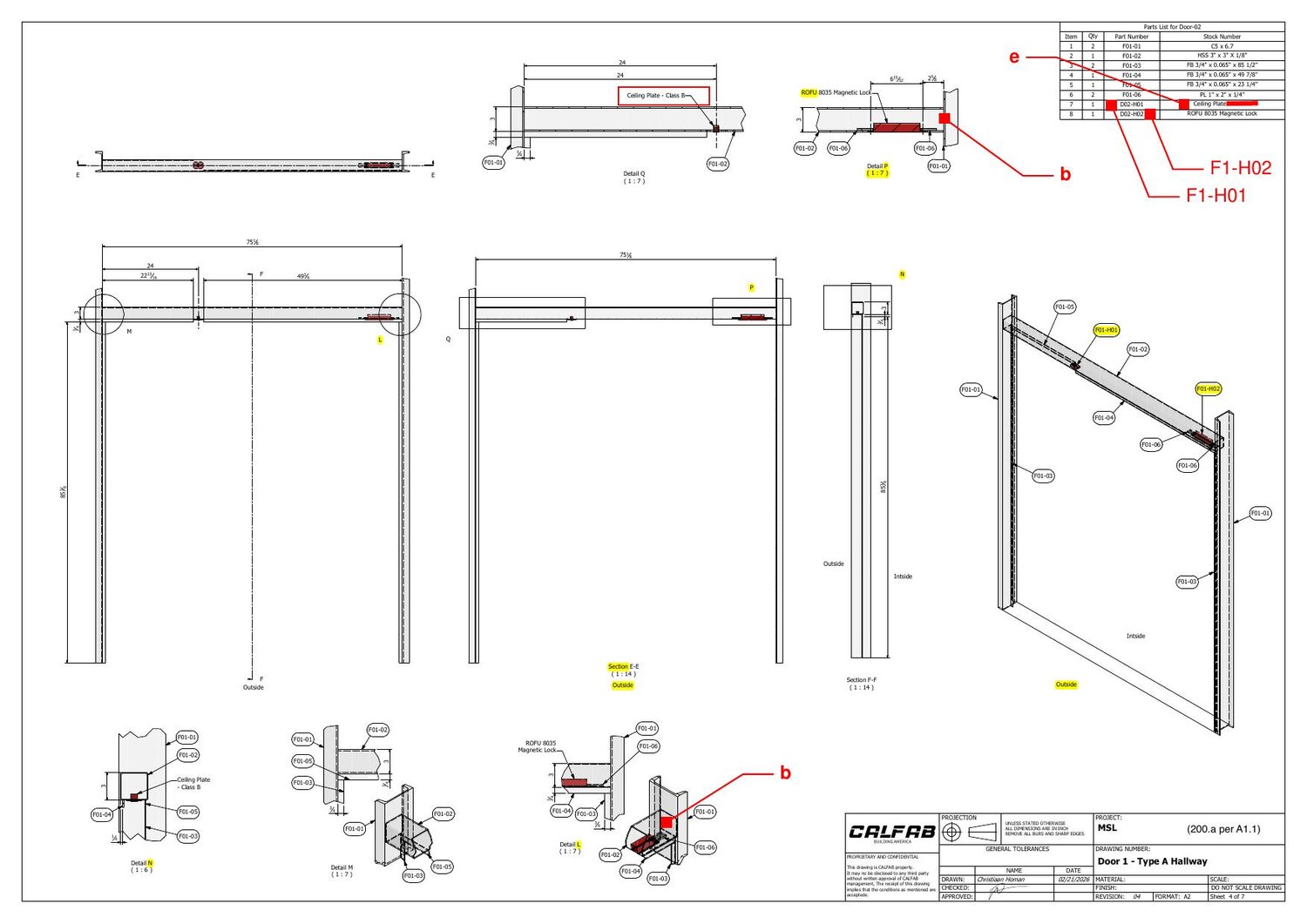FritsJurgens pivot door shop drawing 4 of 5